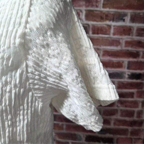 Seaside Resort Wear Vintage 90s Mini Dress Large Floral Ribbed Button Down - Picture 5 of 8